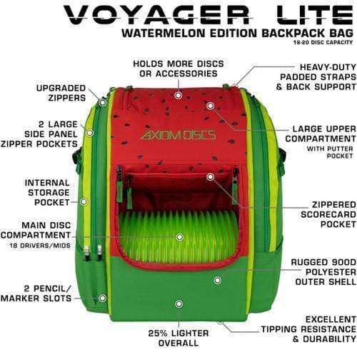 Axiom Disc Golf Bag (Axiom Voyager Lite Watermelon Edition - 20 to 22 Disc Capacity) - Image 2
