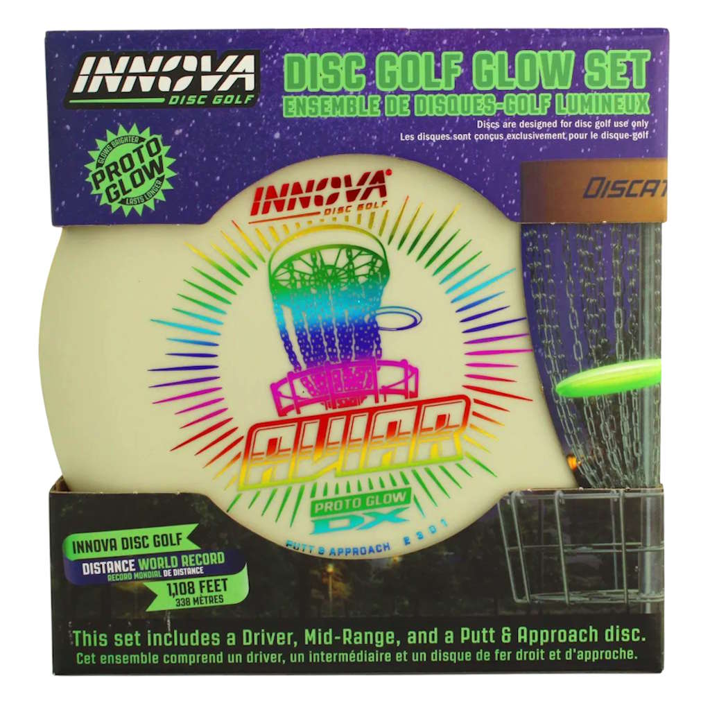 Disc Golf Starter Set (Innova DX Proto Glow Disc Golf Starter Set)