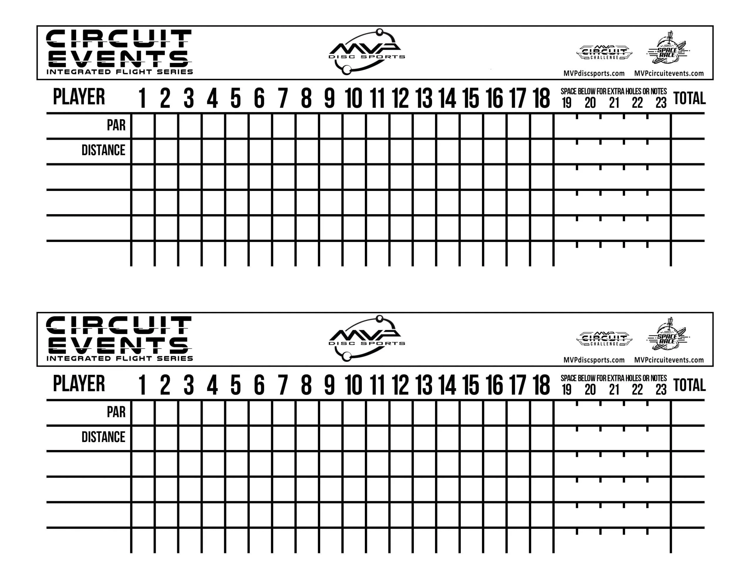 MVP Disc Sports (Paper Disc Golf Scorecard)